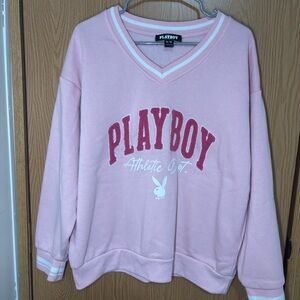 Playboy Pink V-Neck Pullover